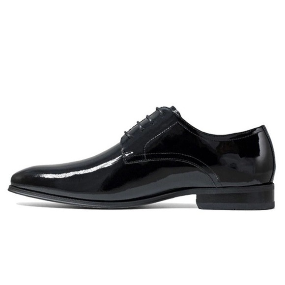 Florsheim Tux Plain Toe Oxford Men's Dress Shoes Black Patent Leather 12 D New - Picture 4 of 7